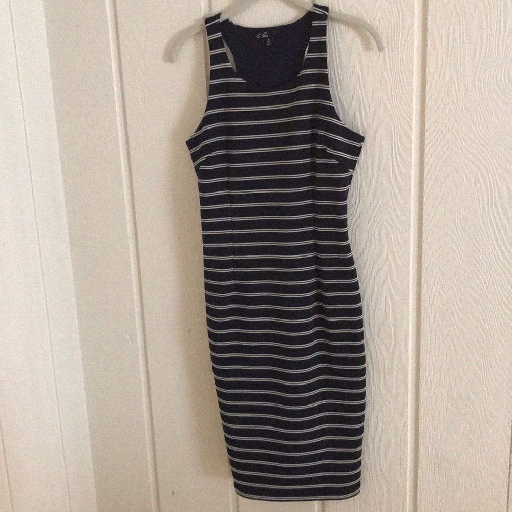 Striped racer back dress